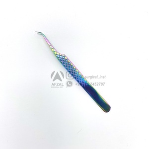 Pinzas de pestañas largas Rainbow Diamond Grip Pinzas de extensión de pestañas de acero inoxidable/pinzas extensión de pestañas - Product Image 6