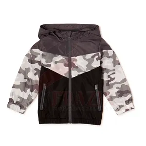 Windbreaker Boys Jacket For Child Hooded Printing Pattern Polar Fleece Outerwear Windbreaker Coat