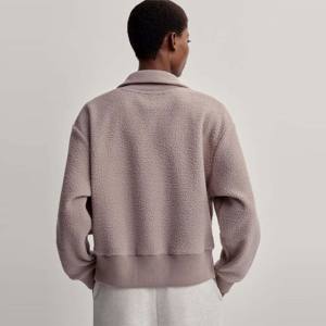 Pull en polaire confortable à demi-fermeture éclair pour femmes de haute qualité veste d'hiver décontractée chaude et légère - Product Image 3