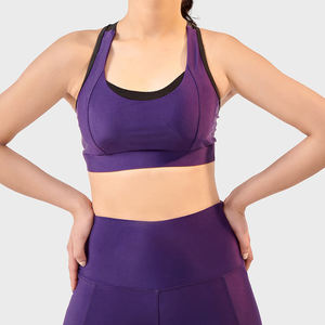 Top Trending Diseñado Cómodo y transpirable Tallas grandes Sujetador deportivo para mujer Color sólido Alto soporte Yoga Logotipo frontal - Product Image 2