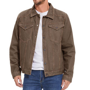 Veste en jean à coupe décontractée pour homme, impression personnalisée du logo et de la taille, veste en jean respirante à porter régulièrement pour homme - Product Image 4
