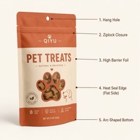 Sachet refermable personnalisé en Mylar pour aliments pour animaux de compagnie, sac en plastique à fermeture éclair, anti-odeur, anti-humidité, en aluminium, pour aliments pour bébés et chewing-gum