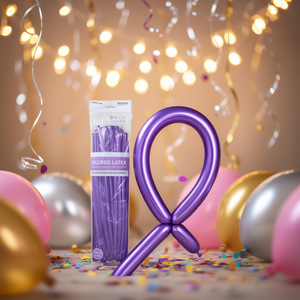 Party Love Latex <b>Balloons</b> 260S <b>Purple</b> Metallic 50 pcs Pack For Decoration - Product Image 3