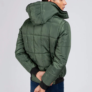 Chaqueta Acolchada con Capucha de Lona, Diseño Personalizado OEM, Chaqueta Negra de Poliéster Impermeable de Alta Calidad, Chaqueta de Invierno Unisex con Cierre Frontal - Product Image 2