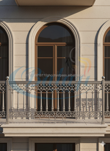 Grille en fonte moderne pour balcon, finition sablée, cadre durable sans cadre, panneau de garde-corps réglable, porte, 5 ans - Product Image 4