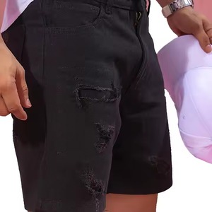 Nuevo fabricante personalizado de alta calidad personalizado de moda Top cosido negro pantalones cortos de mezclilla rasgados ropa informal pantalones cortos de mezclilla para hombres - Product Image 2