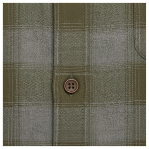 Camisa de Franela a Cuadros Verde Oliva para Hombre, Manga Larga, Cierre de Botones, Informal, de Algodón, con Logotipo Personalizado OEM, Proveedor Mayorista - Product Image 5