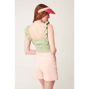 Blusa Corta Casual con Tirantes y Logotipo Frontal 100% Algodón - Product Image 5