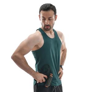 Camiseta sin mangas básica personalizada de 100% algodón para hombre, chaleco informal de verano de punto con espalda de corredor baja MOQ en stock - Product Image 3