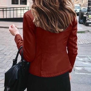 2025 Clearance Women Cotton Breathable Racer Motorcycle <b>Jacket</b> Zip Moto Biker Slim Fit Lightweight <b>Bolero</b> Outwear - Product Image 4