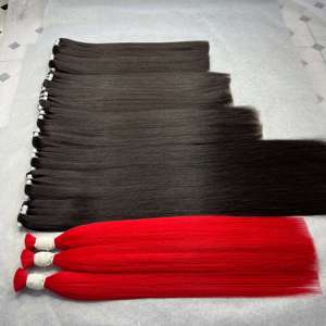 Top Quality Raw Natural Human Hair Cuticle Aligned Raw Hair Bone Straight Bulk Hair Extensions from Vietnam - Product Image 1