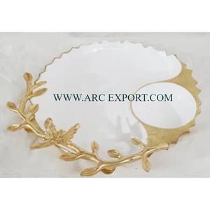 Bol de cuisine à soupe rond en perles d'or Plateau de table moderne en métal plaqué or Décoration de maison et de cuisine Bol de service à des prix abordables - Product Image 6