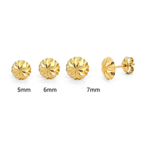 Boucles d'oreilles clous JJ BRAVO en or 14 carats avec fermoir papillon, design classique sculpté, pour femme, en or recyclé écoresponsable, certifié tiers