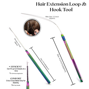 Herramientas de extensiones de cabello de color personalizado, alicates de microcuentas para quitar y cerrar cuentas, gancho de ganchillo para rastas y anillo de separación - Product Image 6