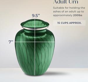 Urnes de crémation de golf personnalisées pour adultes en vert perle pour cendres humaines Grande urne funéraire pour hommes et femmes Urnes de taille personnalisée - Product Image 4