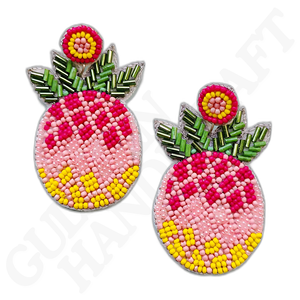 Treasure Seed Bead Adorno de Navidad hecho a mano Pendientes de gota de oro Cuenta brillante festiva Declaración de vacaciones Estilo colgante Moda - Product Image 2