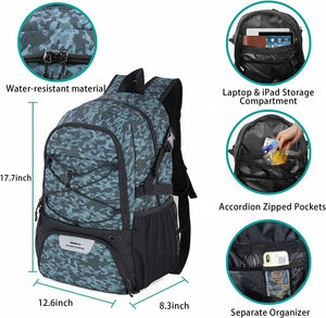 Bolsa de Malla Universal Resistente para Balones de Baloncesto con Correa para el Hombro y Bolsillos Delanteros para Entrenamiento Deportivo - Product Image 3