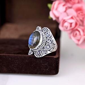 Tendance 925 Sterling Silver Labradorite Gemstone Ring Jewelry Handmade Silver Boho Style Ring Jewelry for Women Gift for Girls - Product Image 4