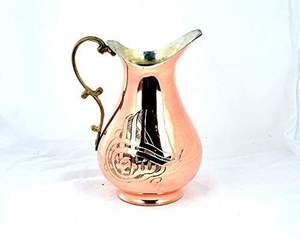 เหยือกทองแดงทำด้วยมือ100% เหยือกทองแดงสำหรับตกแต่งพิมพ์ลายดอกไม้ดีไซน์ล่าสุด - Product Image 6