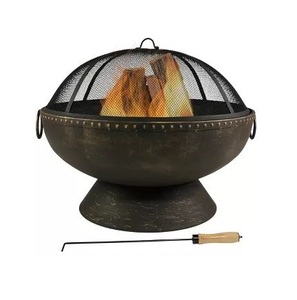 Foyer extérieur moderne et élégant en fer avec design géométrique, brûleur à bois, écologique, taille et couleur personnalisables pour patio/terrasse extérieure - Product Image 2