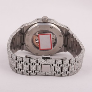 Reloj de acero inoxidable para hombre, Colección Hip Hop, Moissanite helado brillante, corte brillante, ventana de diamante, 41mm, negocios - Product Image 3