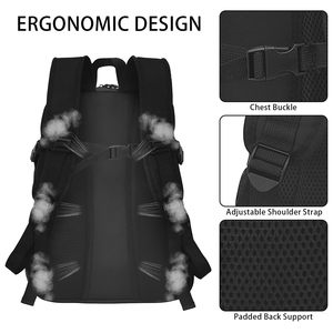 Sac de sport en nylon avec logo personnalisé |   Tissu respirant, poches en maille, sangle réglable, grande capacité de 30 à 40 L pour l'extérieur - Product Image 2