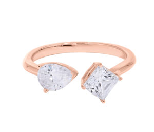 Vente en gros 1.60 ct taille coussin et coupe poire diamant cultivé en laboratoire 2 bague de fiançailles en or massif et argent 925 pour elle - Product Image 5