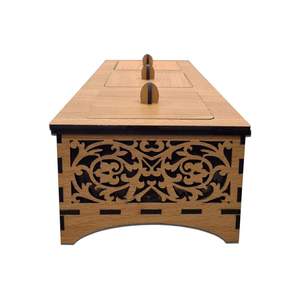 Caja de madera para dulces de frutos secos, bandeja de madera, caja de servicio para mesa, contenedor de almacenamiento decorativo, caja multiusos 3 con tapa - Product Image 5