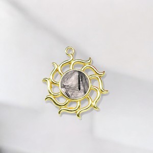 เครื่องประดับควอตซ์พลอยสีดำทรงกลมชุบทองจี้แฟชั่น-เครื่องประดับเงิน925มีเสน่ห์-ขายส่งเครื่องประดับชิ้น - Product Image 1