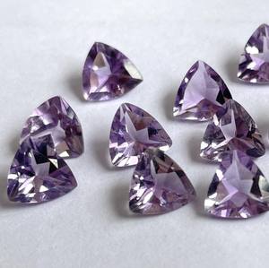 Trillón de amatista Rosa natural, corte facetado de 9mm, calidad superior, trillón de amatista rosa, piedras preciosas sueltas de calidad superior - Product Image 2