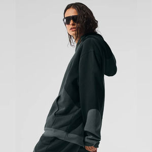 Sweat à capuche bicolore joliment fini en coton oragnic avec bas quantité minimale de commande personnaliser le sweat à capuche étiquetage privé du Pakistan bicolore - Product Image 3