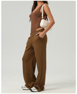 Women Loose-Fit Elastic Waist Yoga Leggings Straight Cut with Pockets for <b>Dance</b> Training & Lounge Wear Floor-Length Casual <b>pants</b> - Product Image 2