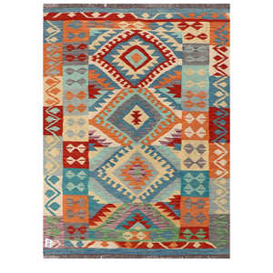 พรมกิลิม ไมมาณา อัฟกานิสถาน ขนาด 194 x 143 ซม. พรมปูพื้นและชุดพรม - Product Image 1