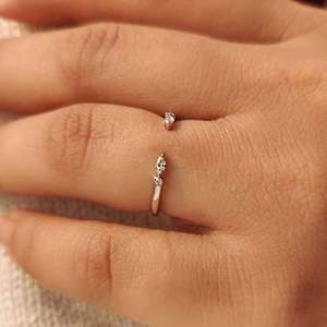 <b>Open</b> Gap Style Marquise and Round Diamond Band Elegant Diamond <b>Rings</b> - Product Image 4
