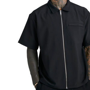 T-shirt zippé respirant à manches courtes pour hommes, vêtements de sport pour l'été, vêtements d'entraînement décontractés et sportifs - Product Image 6