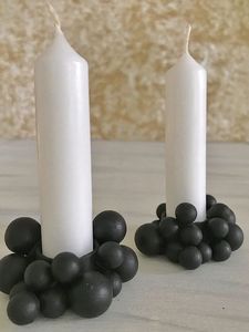 Lanterne en métal noir moderne Porte-bougie en fer Support de bougie en pilier pour la décoration de la maison Centre de table de mariage et décoration de patio extérieur - Product Image 2