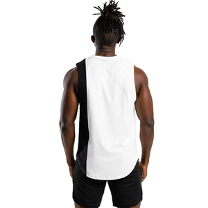 Débardeur à panneau latéral doublé de polaire en gros de qualité supérieure pour hommes chemise sans manches à contraste de couleur noire et blanche pour débardeurs de gymnastique - Product Image 5