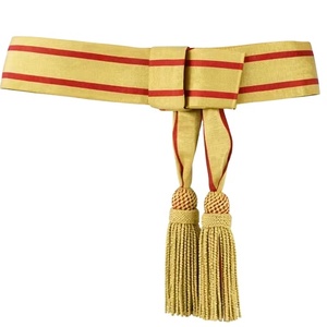 Royal Ceremonial <b>Red</b> and Gold Waist Sash for Formal Uniform Dress Belt for Parade Events and Special Ceremonial Wear - Product Image 1