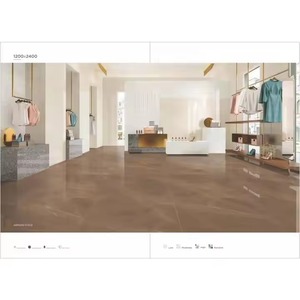 Azulejos de porcelana Vistaar grueso negro brillo 1200x2400mm 48x96in Foshan hecho a mano para interiores losas de mármol - Product Image 4