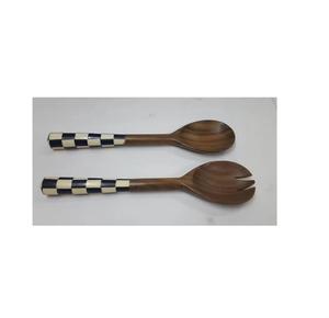 Saladier moderne en acier inoxydable avec poignée en marbre, ensemble de service à salade personnalisé pour Noël, Saint-Valentin, événements, vaisselle, couverts - Product Image 5