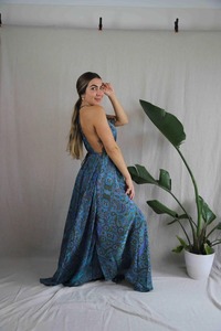 ชุดเดรสแขนกุดสำหรับผู้หญิงชุดเดรสพิมพ์ลายช้างย้อมสีสำหรับใส่ไปชายหาดฤดูร้อน - Product Image 4