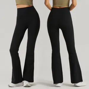 LOLOLULU Skin Friendly Supplier Workout High Waisted Yoga Flare Pants Sport Gym Leggings