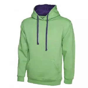 Pull à capuche personnalisé pour homme, couleur unie, avec poche kangourou, pull en polaire de première classe, vente en gros - Product Image 1