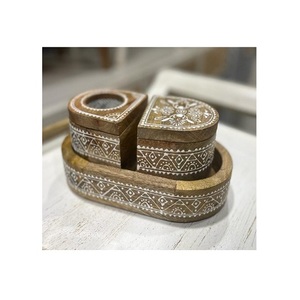 Set Of Two Mubkhar Bakhoor <b>Burner</b> With Tray And Acrylic Box Round Shape Wooden Incense <b>Burner</b> Mabkhars - Product Image 3