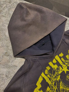 Sudadera con Capucha Personalizada con Cierre, Estilo Desgastado y Decolorado, Sudadera con Capucha Holgada para Hombre, Sudadera con Capucha Estilo Urbano con Lavado Ácido y Desgastado para Hombre - Product Image 4