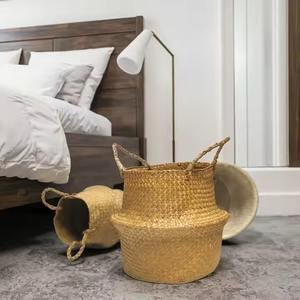 Panier de rangement tissé en gazon naturel pour vêtements, organisez votre linge avec ce bac écologique - Product Image 2