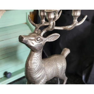 Set of 2 Reindeer <b>Candelabra</b> Creative Quality Metal Brass Material Stag <b>Candelabra</b> Candle Holder for Home Christmas Ornaments - Product Image 4