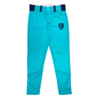 Celana Baseball Pria Warna Turquoise Pinggang Tinggi Kancing Depan Cepat Kering Sporty Fit Ringan Bahan Poliester Logo di Kaki Kanan Pakaian Musim Panas
