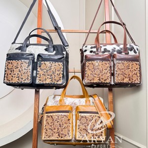 Nueva llegada 2025 bolso de pañales de mamá de cuero mecanizado a mano para viaje múltiples bolsillos cuero de vaca genuino bandolera bolso de hombro de mujer - Product Image 1