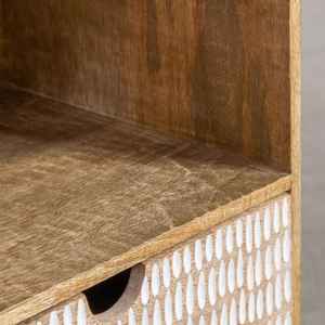 Best Selling Modern Riva <b>Side</b> <b>Table</b> Wood Finish Nightstand Woven 2 Drawers Eco-Friendly Living Room Furniture for <b>Bedroom</b> Export - Product Image 2